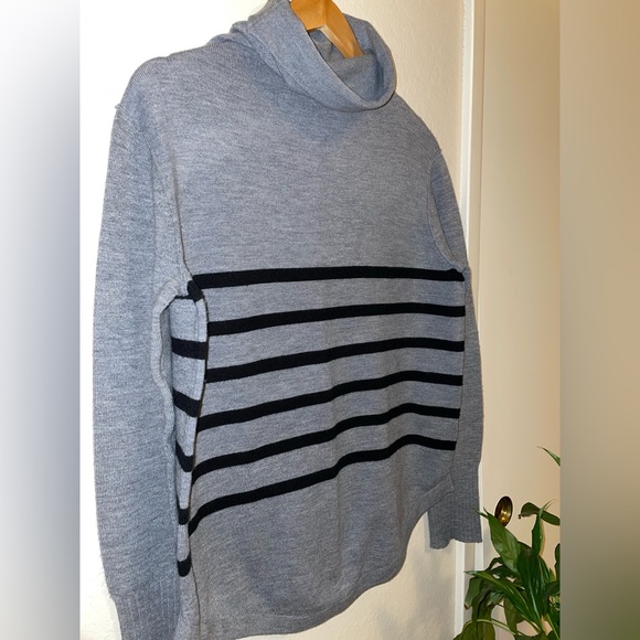 French Connection sweater. Grey & Black striped turtleneck. - Picture 5 of 6